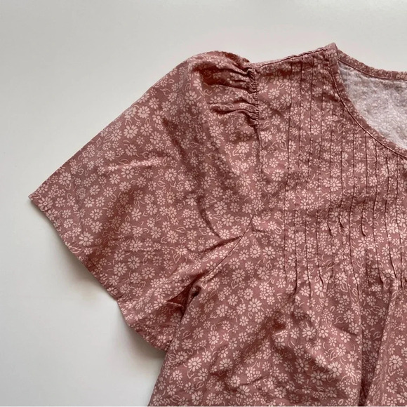 Madewell Short-Sleeve Pintuck Top in Parisian Ditsy Size Small - Picture 6 of 14